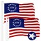 G128 2 Pack: Betsy Ross 1776 Flag | 2x3 Ft | ToughWeave Series Embroidered 300D Polyester | Historical Flag, Embroidered Design, Indoor/Outdoor, Brass Grommets